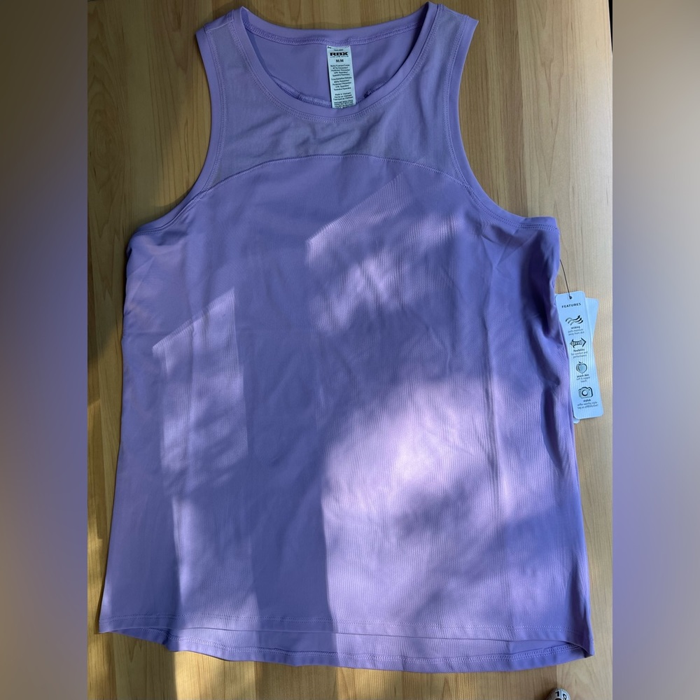 RBX- Live Life Active /Super Soft Easy Breezy Tank Color:Light Purple /Size M - Picture 3 of 7